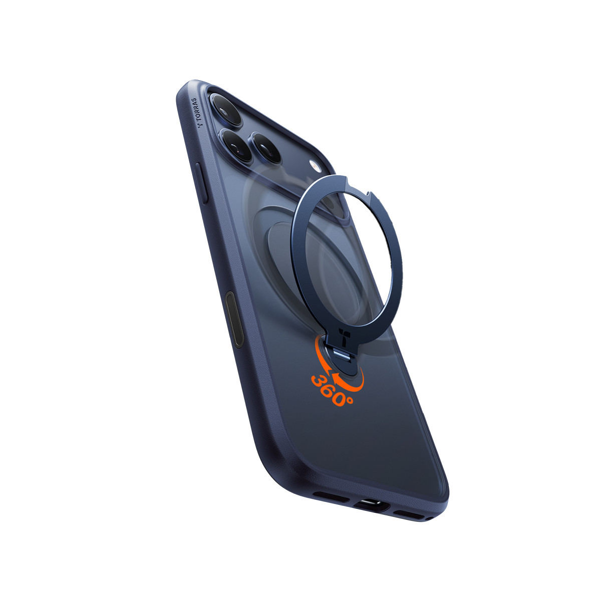 Torras Apple iPhone 17 Pro O Stand Spin Serisi Magsafe Kılıf – Lacivert görseli 3