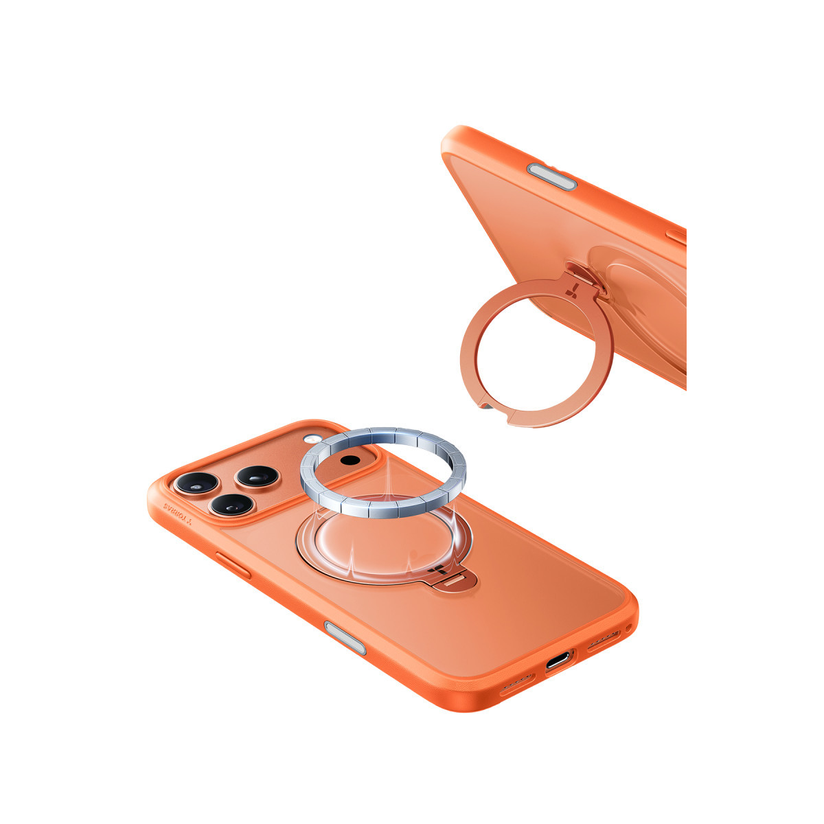 Torras Apple iPhone 17 Pro O Stand Spin Serisi Magsafe Kılıf – Turuncu görseli 5