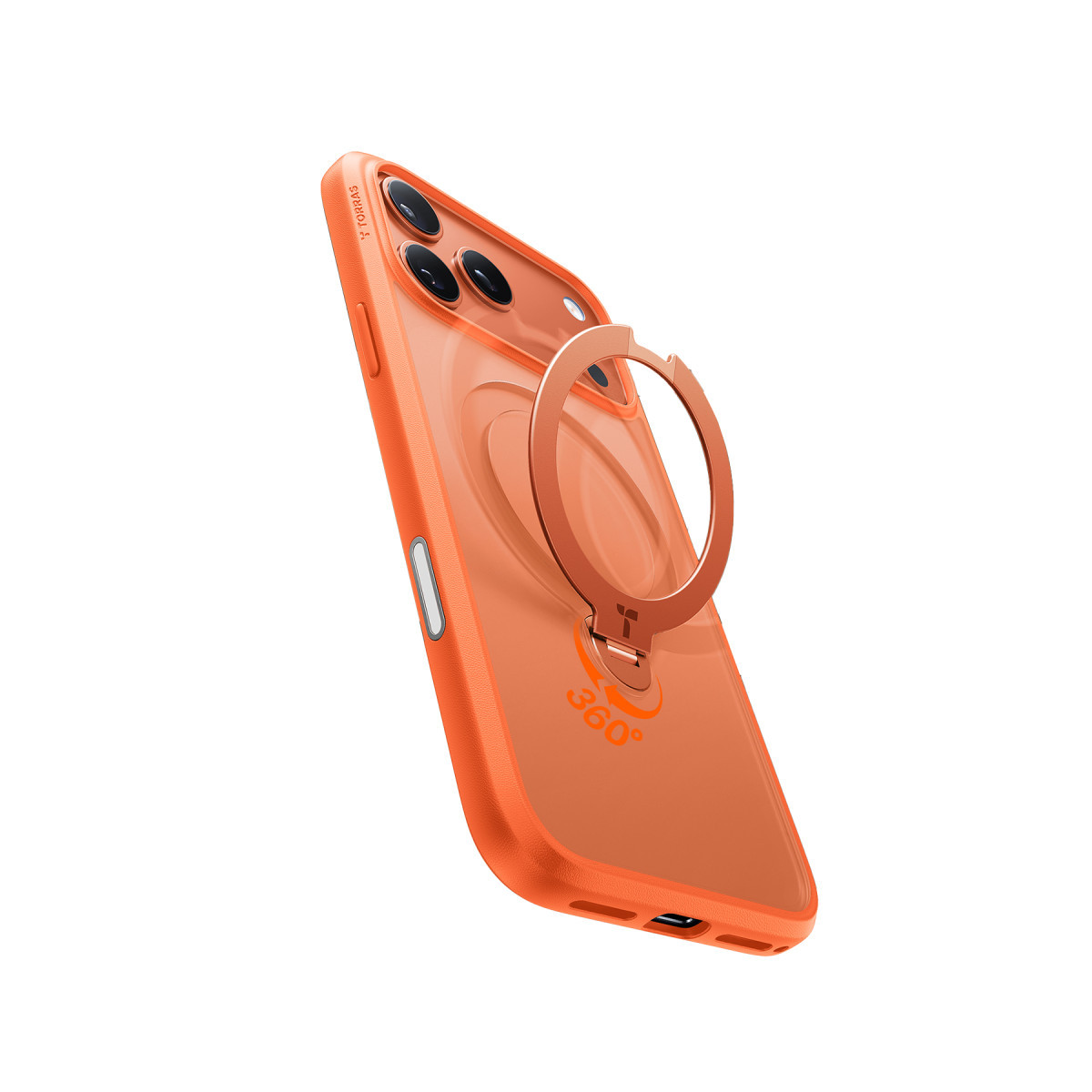 Torras Apple iPhone 17 Pro O Stand Spin Serisi Magsafe Kılıf – Turuncu görseli 6