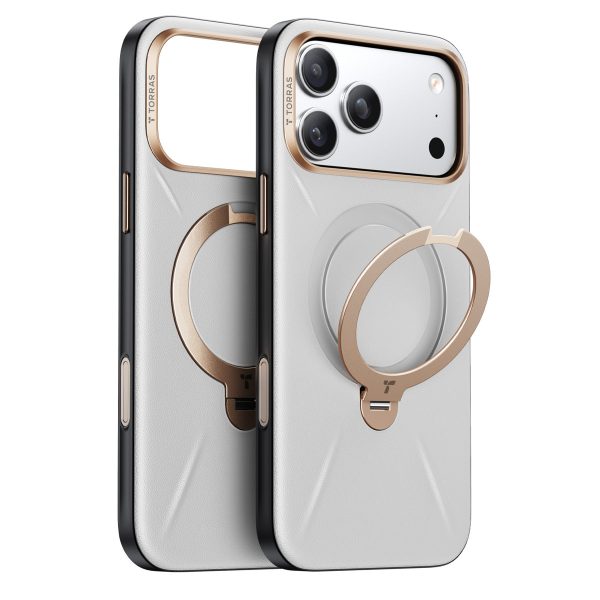 Torras Apple iPhone 17 Pro O Stand Spin VegSkin Serisi Magsafe Kılıf - Gri
