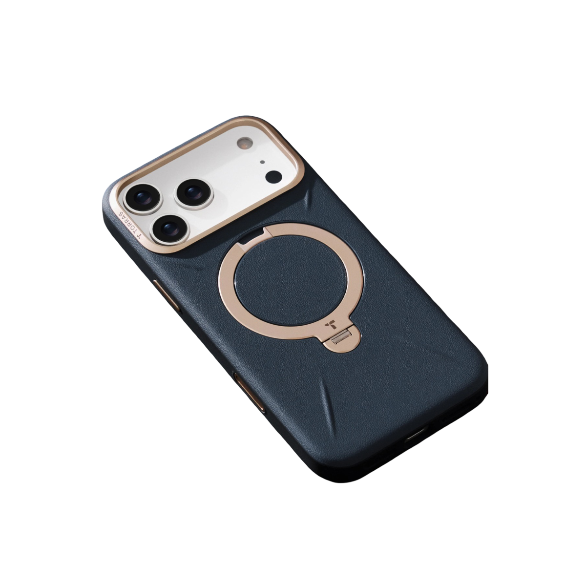 Torras Apple iPhone 17 Pro O Stand Spin VegSkin Serisi Magsafe Kılıf – Lacivert görseli 5