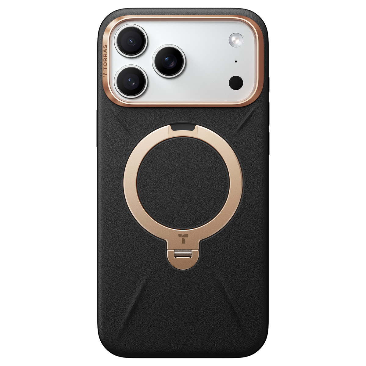 Torras Apple iPhone 17 Pro O Stand Spin VegSkin Serisi Magsafe Kılıf – Siyah görseli 2