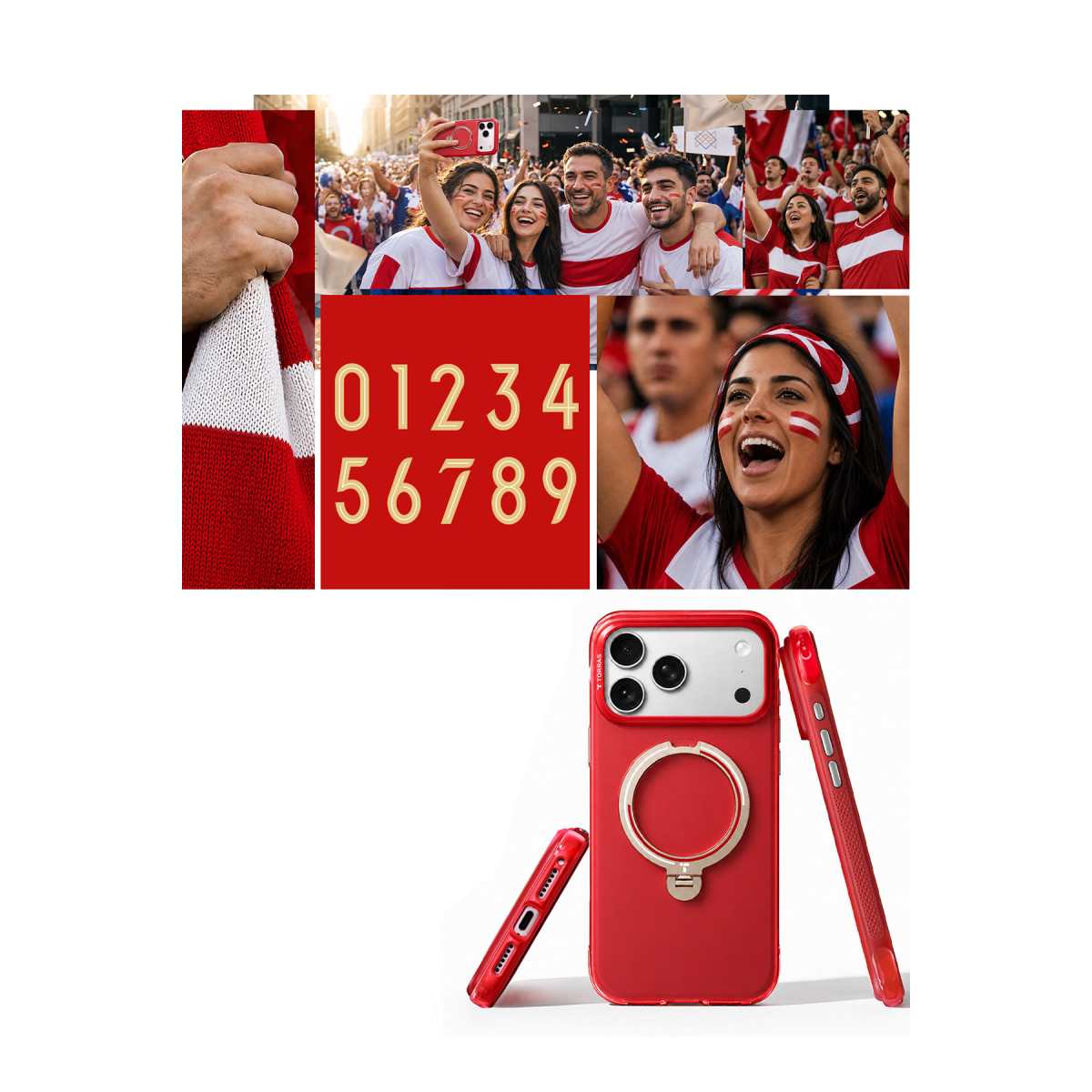 Torras Apple iPhone 17 Pro OStand Q3 Air World Cup Serisi Magsafe Kılıf – Türkiye görseli 6