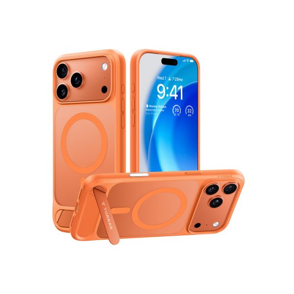 Torras Apple iPhone 17 Pro P Stand Serisi Magsafe Kılıf - Turuncu