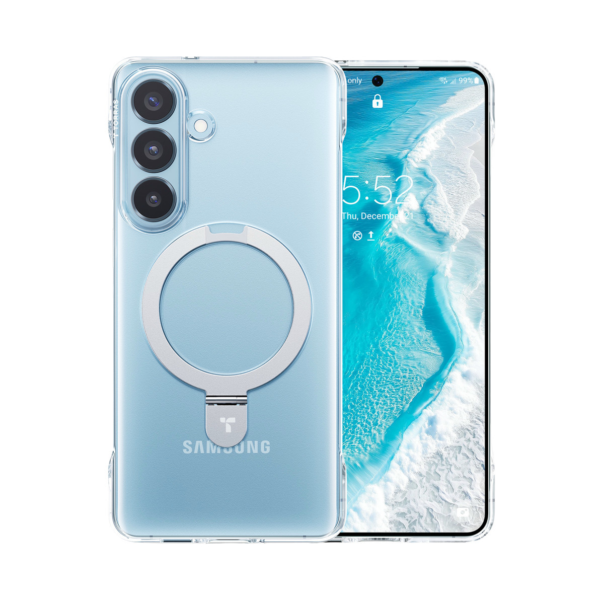Torras Samsung Galaxy S26 Plus Ostand Slim Serisi Magsafe Kapak – Şeffaf görseli 1