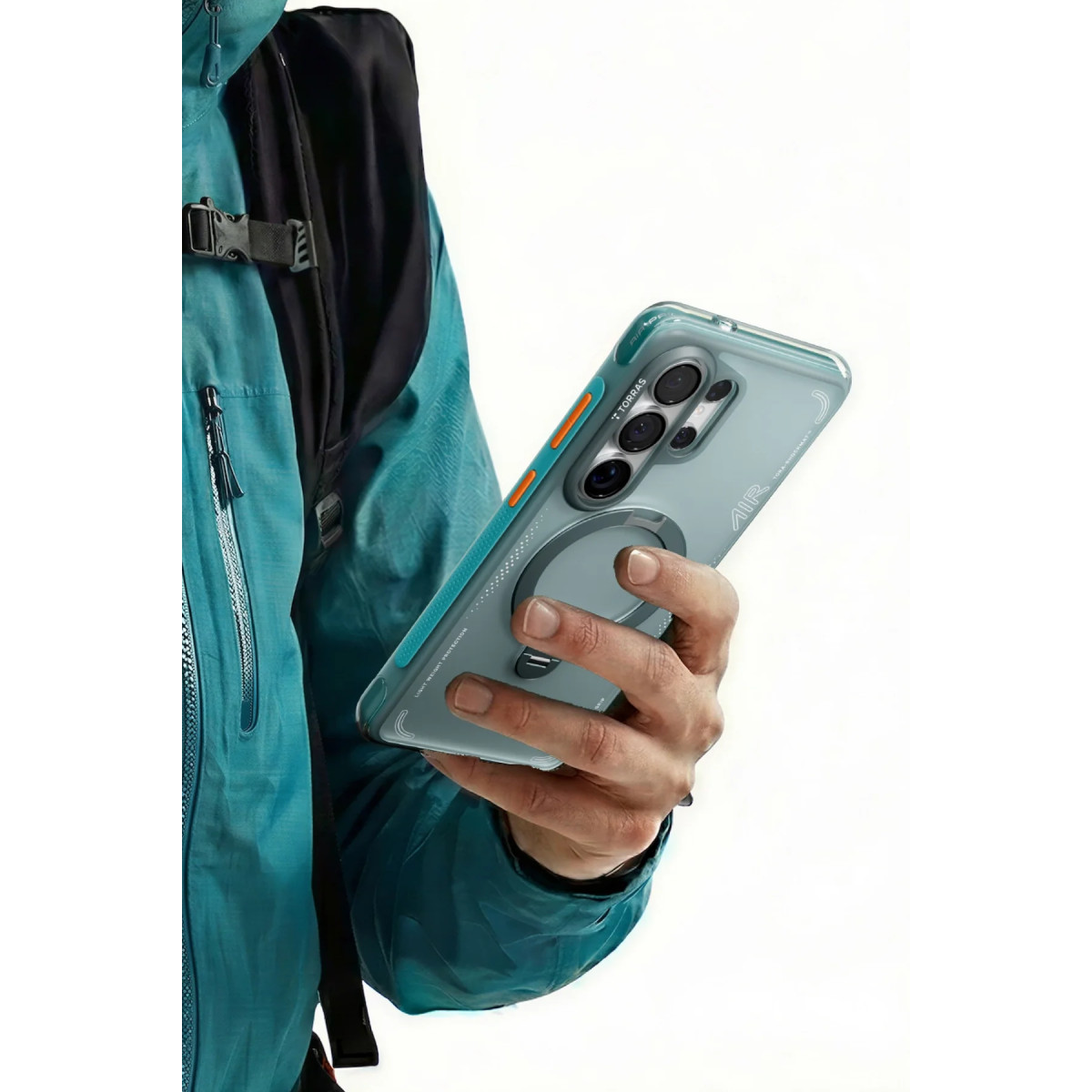 Torras Samsung Galaxy S26 Ultra O Stand Spin Air Serisi Magsafe Kılıf – Yeşil görseli 8
