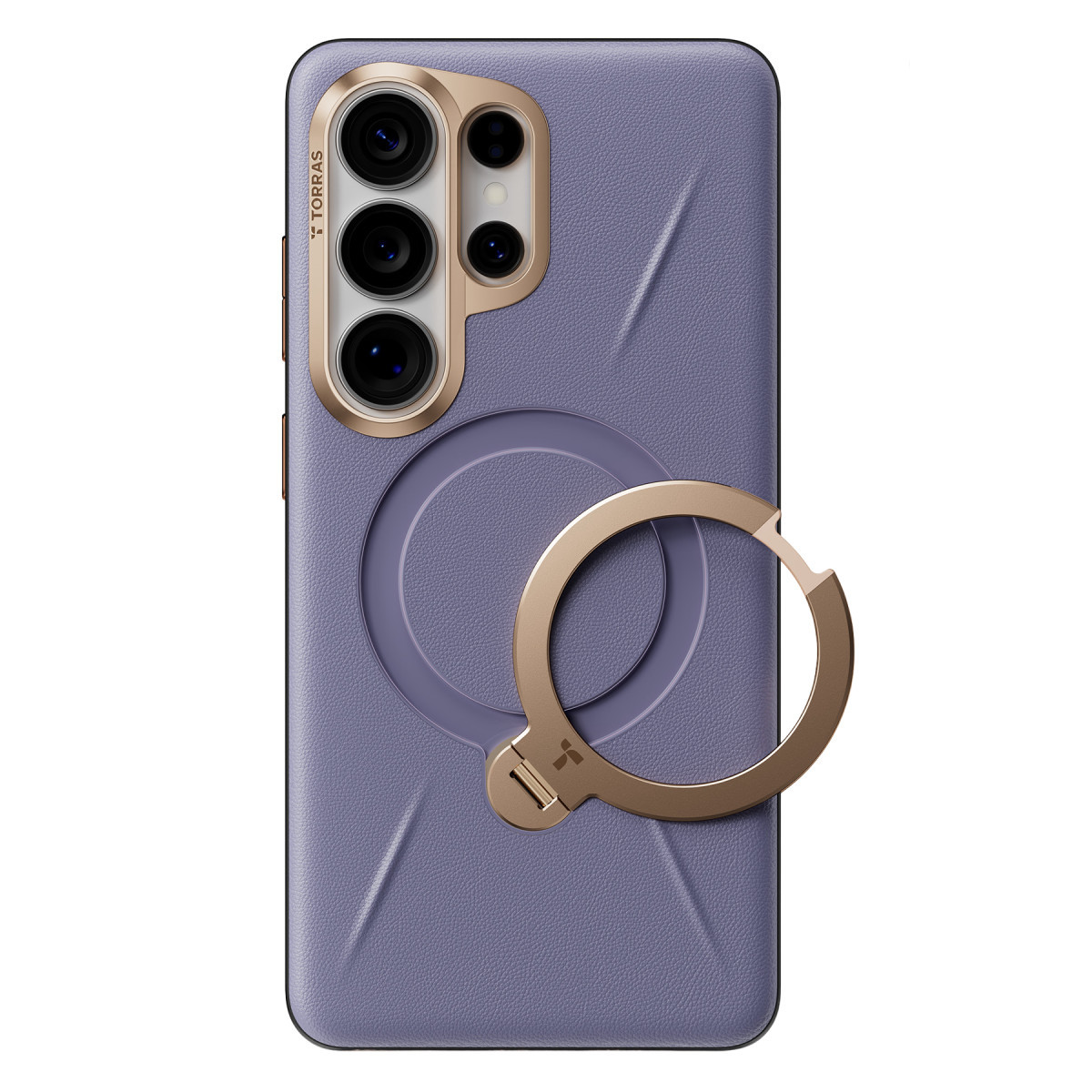 Torras Samsung Galaxy S26 Ultra O Stand Spin VegSkin Serisi Magsafe Kılıf – Derin Mor görseli 3