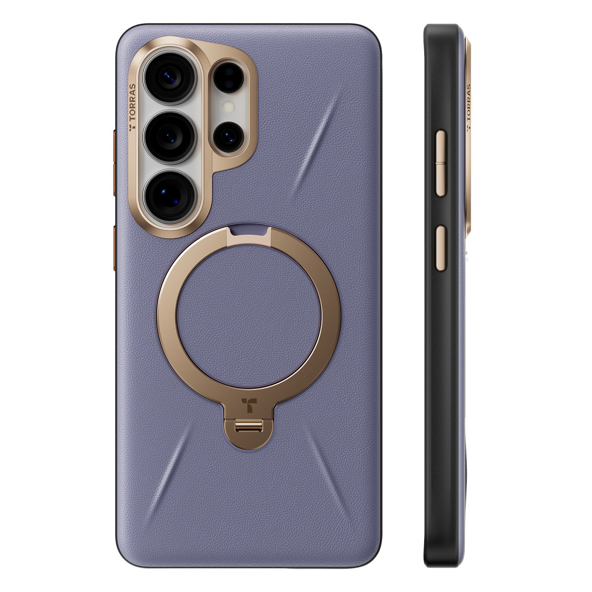 Torras Samsung Galaxy S26 Ultra O Stand Spin VegSkin Serisi Magsafe Kılıf – Derin Mor görseli 1