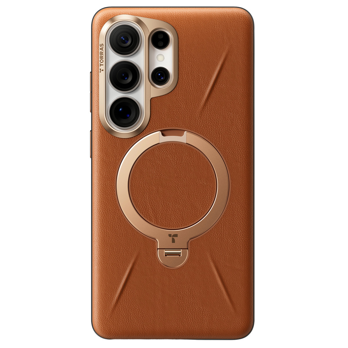 Torras Samsung Galaxy S26 Ultra O Stand Spin VegSkin Serisi Magsafe Kılıf – Kahverengi görseli 2