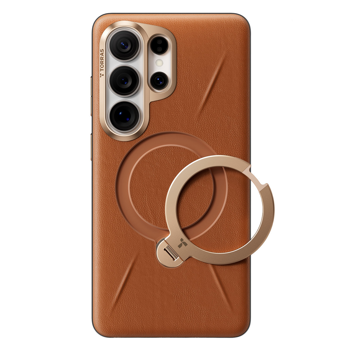 Torras Samsung Galaxy S26 Ultra O Stand Spin VegSkin Serisi Magsafe Kılıf – Kahverengi görseli 3