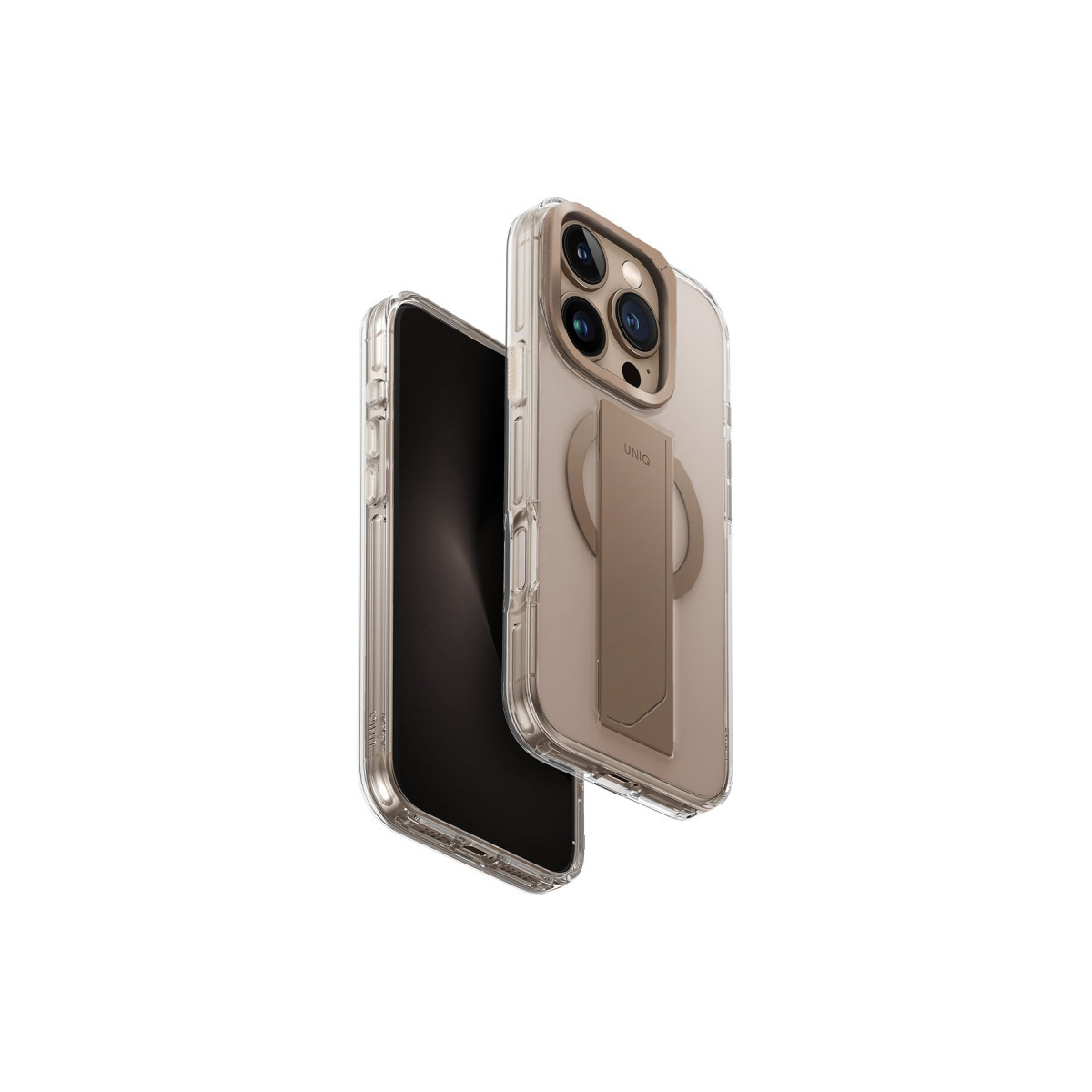 Uniq Apple iPhone 16 Pro Heldro Max Magsafe Standlı Kapak – Gold görseli 1