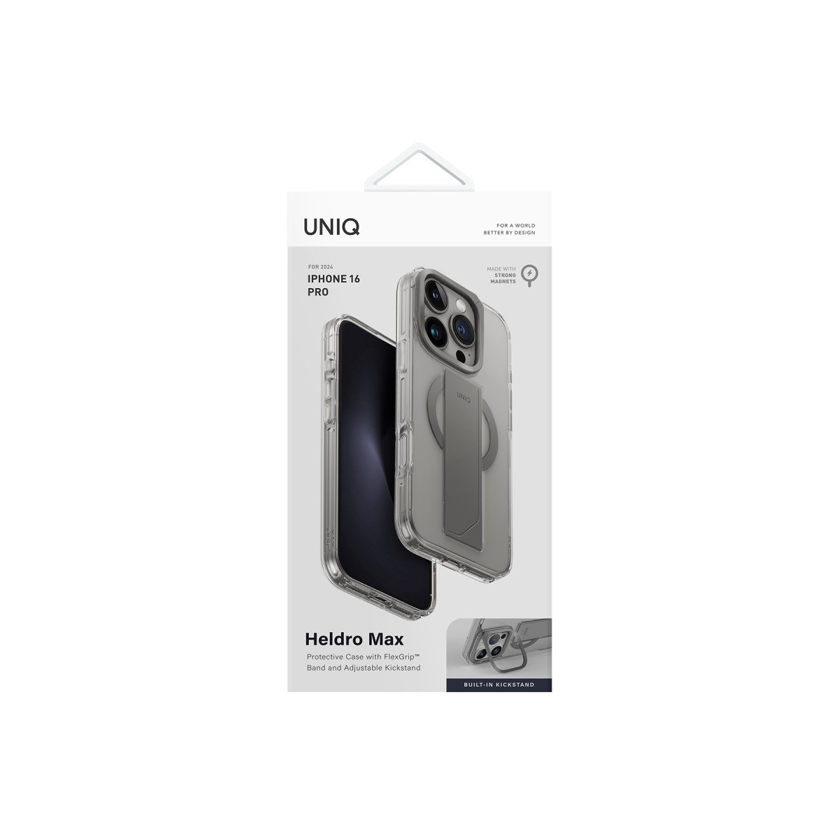 Uniq Apple iPhone 16 Pro Heldro Max Magsafe Standlı Kapak – Titan Gri görseli 4