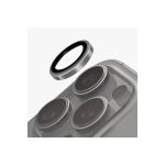 Uniq Apple iPhone 16 Pro Max Optix Çelik Çerçeveli Sapphire Kamera Lens Koruyucu - Gri
