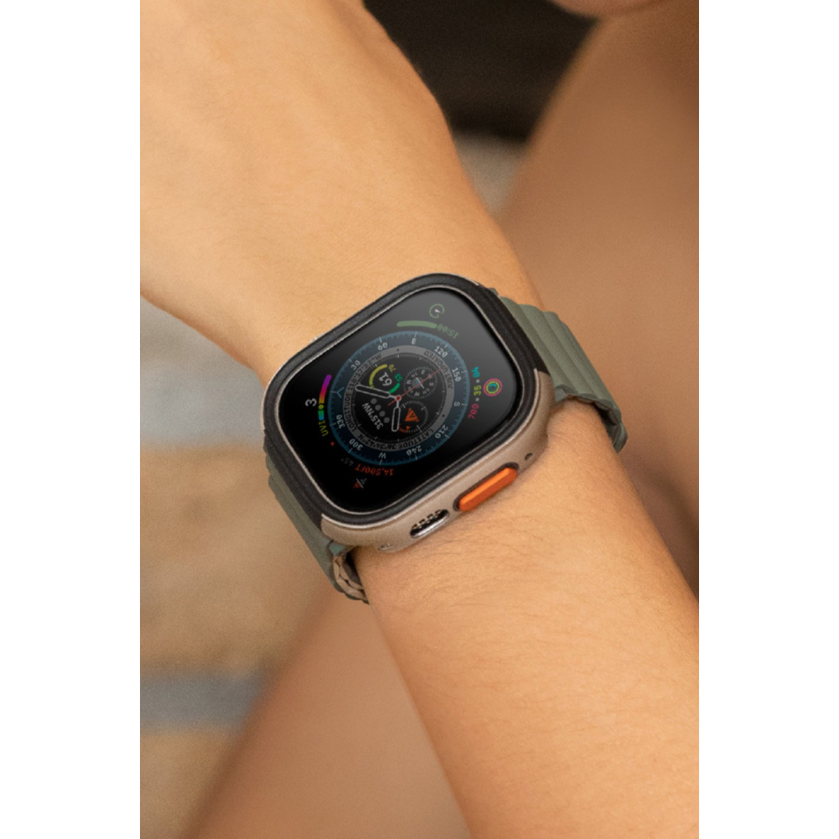 Uniq Apple Watch 46mm Valencia Saat Kasa Koruyucu – Siyah görseli 5