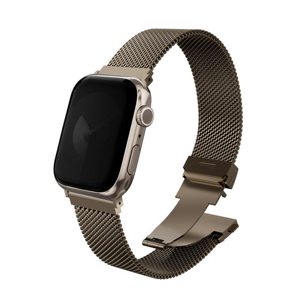 Uniq Apple Watch Ultra 49mm Dante Pro Çelik Örgü Kordon - Gold