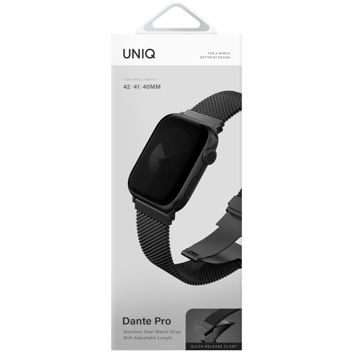 Uniq Apple Watch Ultra 49mm Dante Pro Çelik Örgü Kordon – Siyah görseli 3