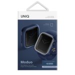 Uniq Apple Watch 45mm Moduo Camlı Kasa Ekran Koruyucu - Lacivert-Gri - Görsel 4