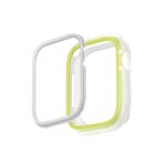 Uniq Apple Watch 45mm Moduo Camlı Kasa Ekran Koruyucu - Sarı-Beyaz