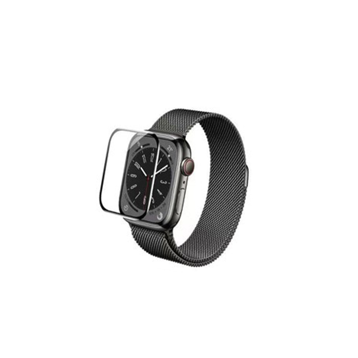URR Apple Watch 45mm 2in1 PMMA Nano Ekran Koruyucu – Siyah görseli 1