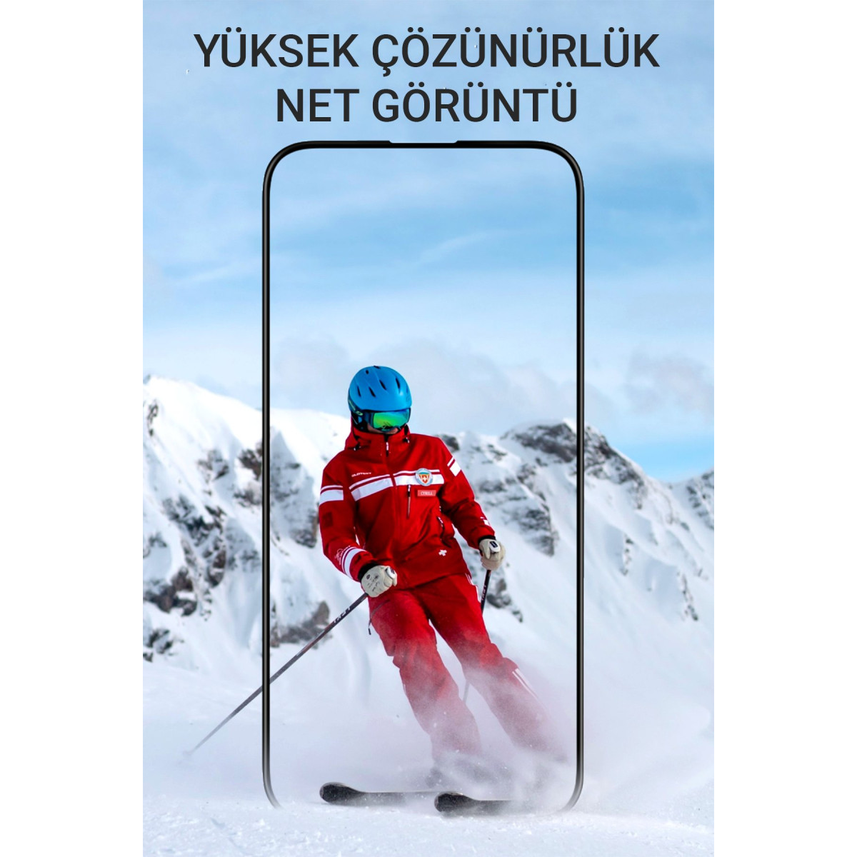 URR Apple iPhone 15 Pro 2.5D Antistatik Silkscreen Cam Ekran Koruyucu – Siyah görseli 3
