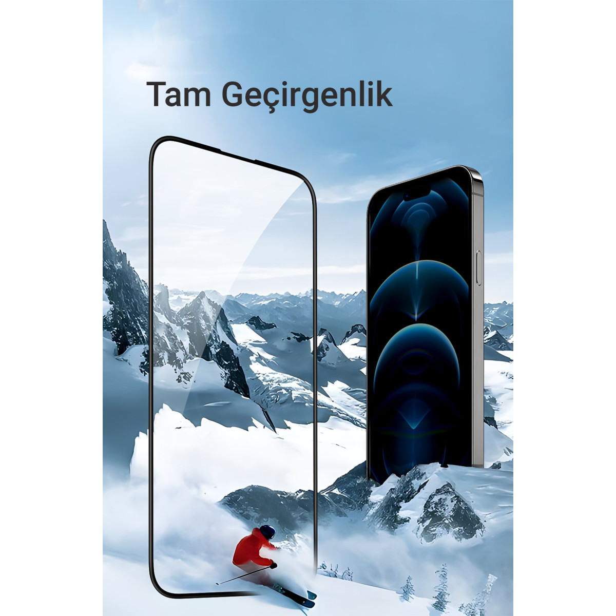 URR Apple iPhone 15 Pro 2.5D Antistatik Silkscreen Cam Ekran Koruyucu – Siyah görseli 4