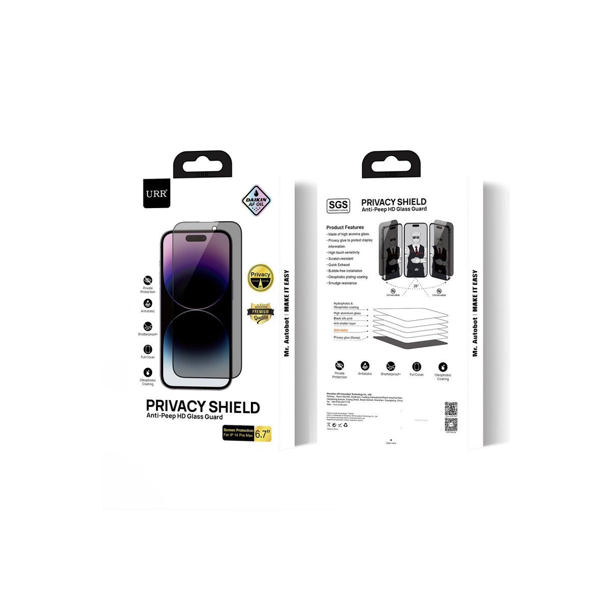 URR Apple iPhone 15 Pro 3D Resin Edge Cam Ekran Koruyucu – Siyah görseli 2