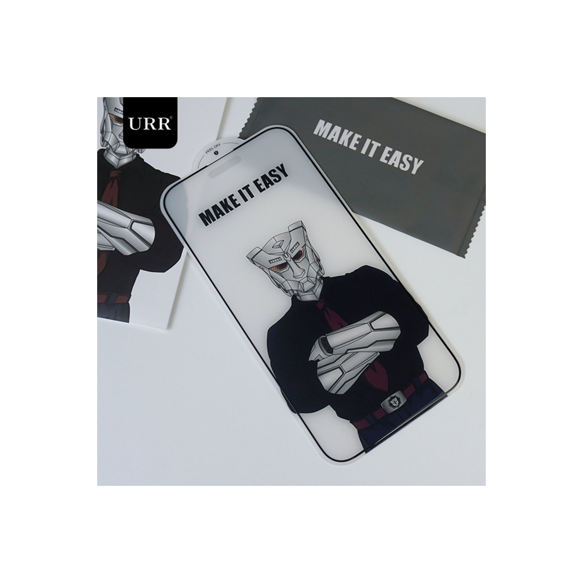 URR Apple iPhone 15 Pro Max 3D Matte Antiglare Resin Edge Cam Ekran Koruyucu – Siyah görseli 2