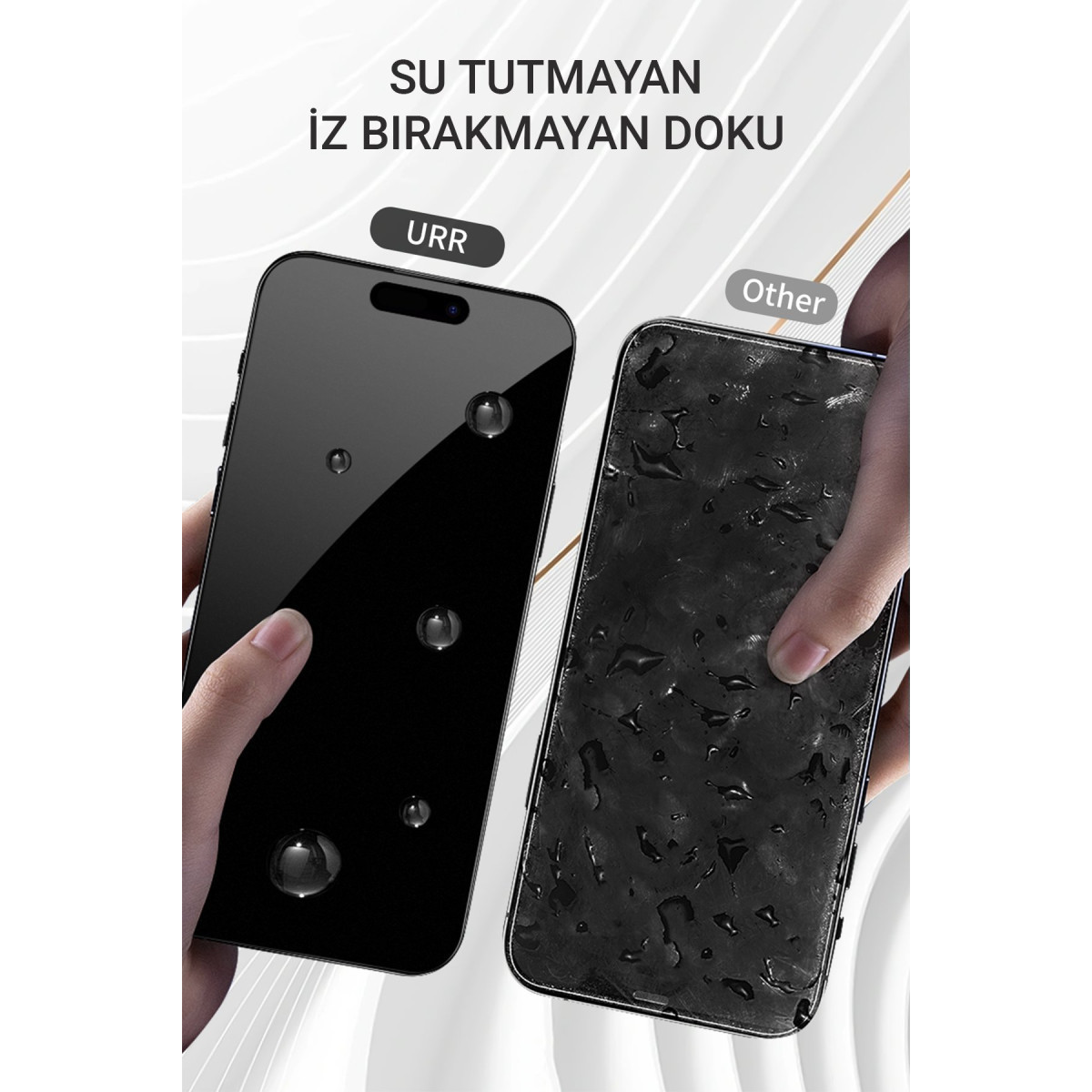 URR Apple iPhone 15 Pro Max 3D Matte Antiglare Resin Edge Cam Ekran Koruyucu – Siyah görseli 8