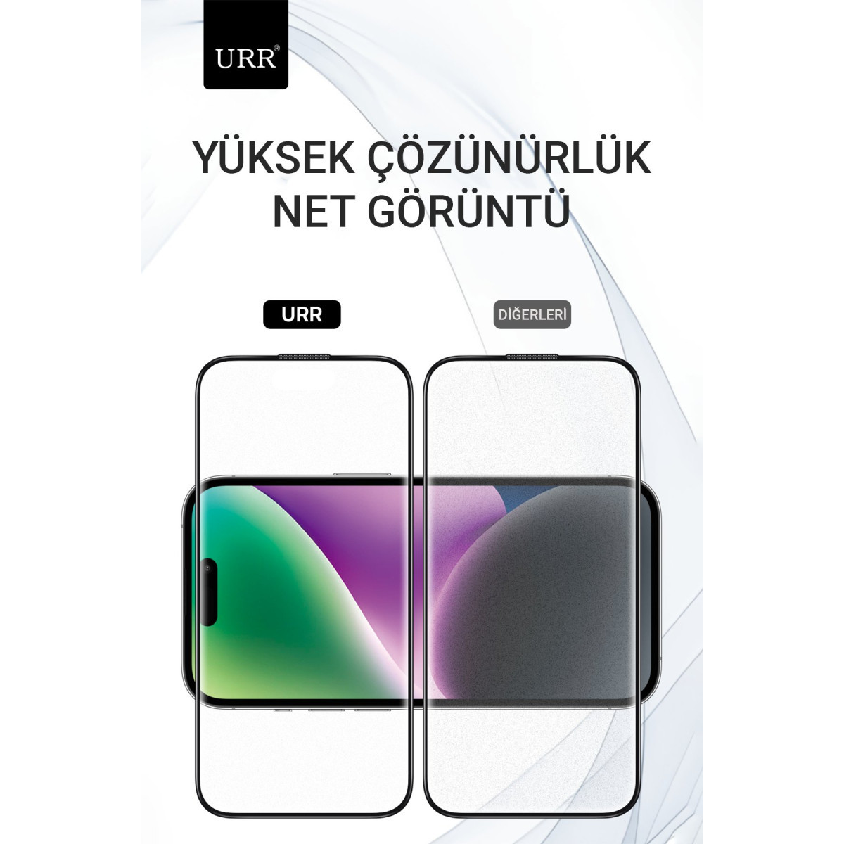 URR Apple iPhone 15 Pro Max 3D Matte Antiglare Resin Edge Cam Ekran Koruyucu – Siyah görseli 9