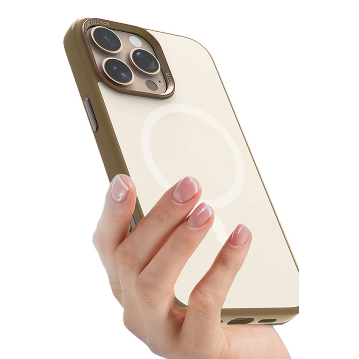 URR Apple iPhone 16 Pro Max Matte Pure Glass Magsafe Kapak – Gold görseli 3