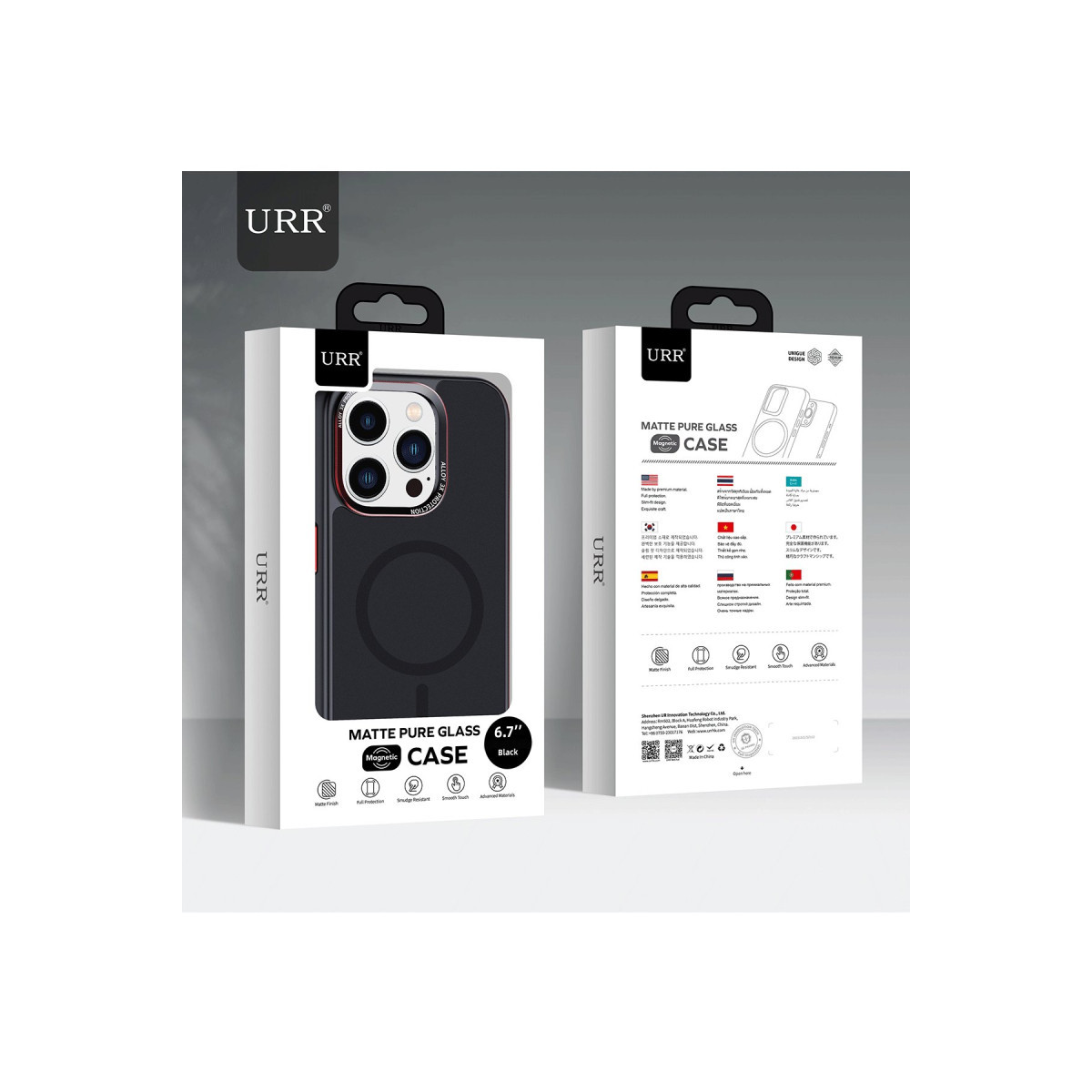 URR Apple iPhone 16 Pro Max Matte Pure Glass Magsafe Kapak – Siyah görseli 3
