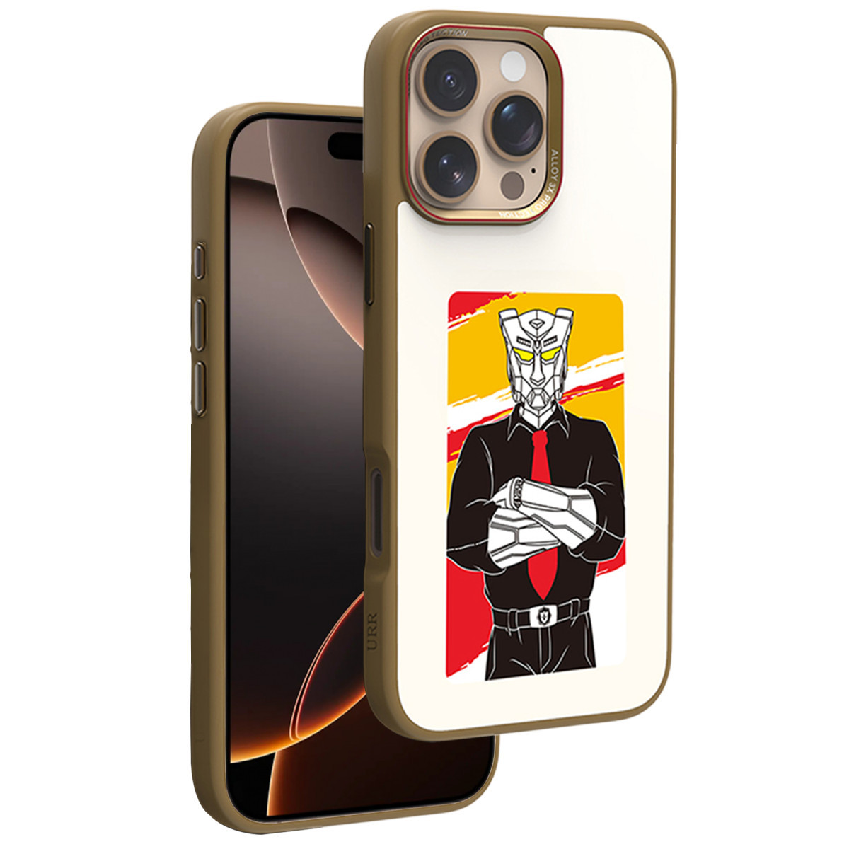 URR Apple iPhone 16 Pro Max NFC Smart Case Akıllı Kapak – Gold görseli 1