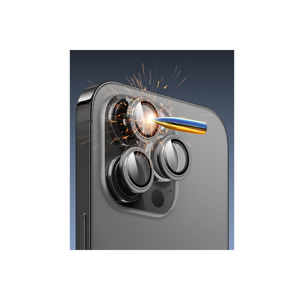 URR Apple iPhone 16 Pro Max Titanium Alloy AR Kamera Lens Koruyucu – Gümüş görseli 4