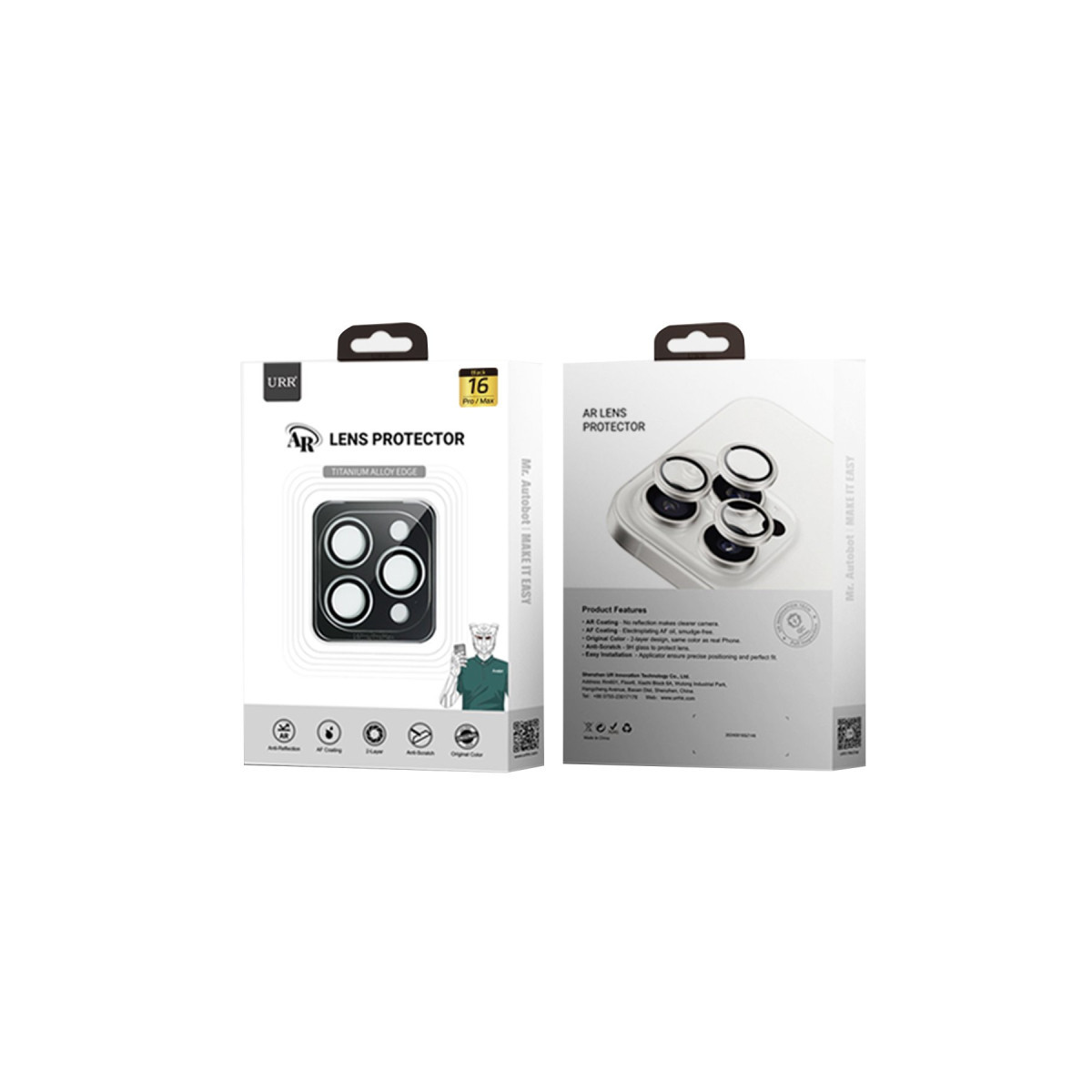 URR Apple iPhone 16 Pro Max Titanium Alloy AR Kamera Lens Koruyucu – Siyah görseli 5