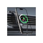 Yesido C314 Yapışkanlı 360 Derece Ayarlanabilir Cam Yüzeyli 15W Kablosuz Şarjlı Ekstra 90 Cm Dahili Type-C Kablolu Magsafe Araç Tutucu - Siyah - Görsel 4