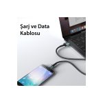 Yesido CA74 1.2M 2.4A Hasırlı Usb to Type-C Hızlı Şarj Kablosu - Siyah - Görsel 5