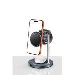 Yesido DS40 Qi2.2 25W Hızlı Şarj Destekli Apple Watch ve Samsung Watch Uyumlu Manyetik Masaüstü Kablosuz Şarj Cihazı  - Siyah - Görsel 4