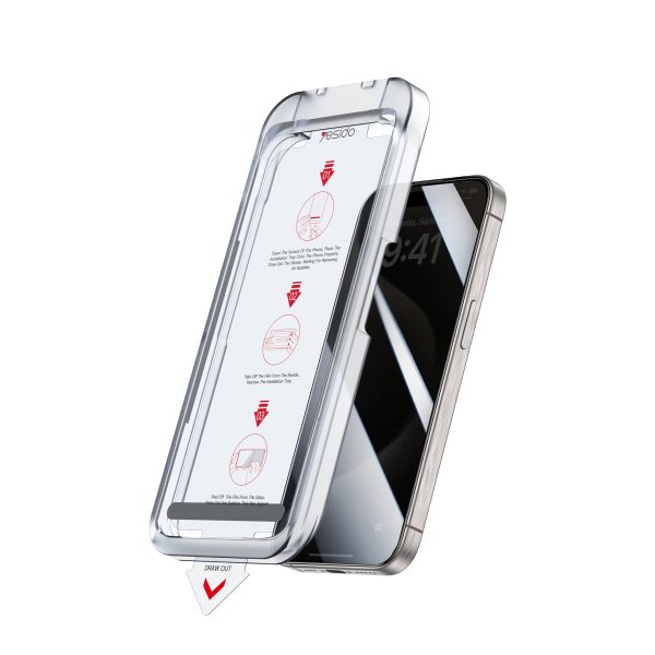 Yesido Apple iPhone 14 Pro Max TG18 AutoKit Hayalet Cam Ekran Koruyucu - Siyah
