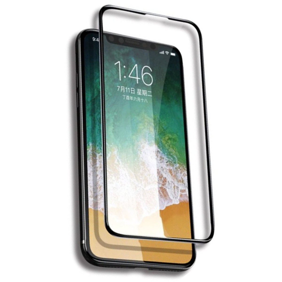 Yesido Apple iPhone 16 Plus TG12 5D Cam Ekran Koruyucu – Siyah görseli 1