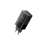 Yesido YC73 1 Adet 65W Type-C / 1 Adet 18W USB Çıkışlı Ekstra 1M Type-C to Type-C Kablolu GAN Hızlı Şarj Cihazı - Siyah