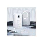 Yesido YP45 10.000 mAh 20W Dijital Göstergeli 15W Kablosuz Şarjlı Standlı Magsafe PD Hızlı Şarj Powerbank - Beyaz - Görsel 5