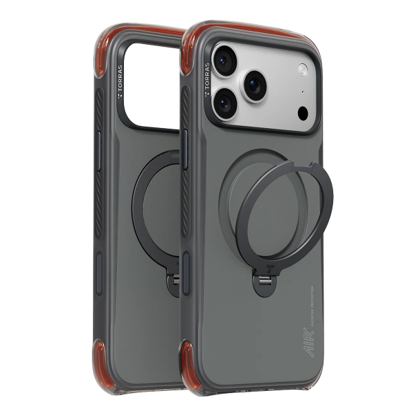 Torras Apple iPhone 17 Pro Ostand Q3 Air Pro Standlı Magsafe Kapak - Obsidia Core