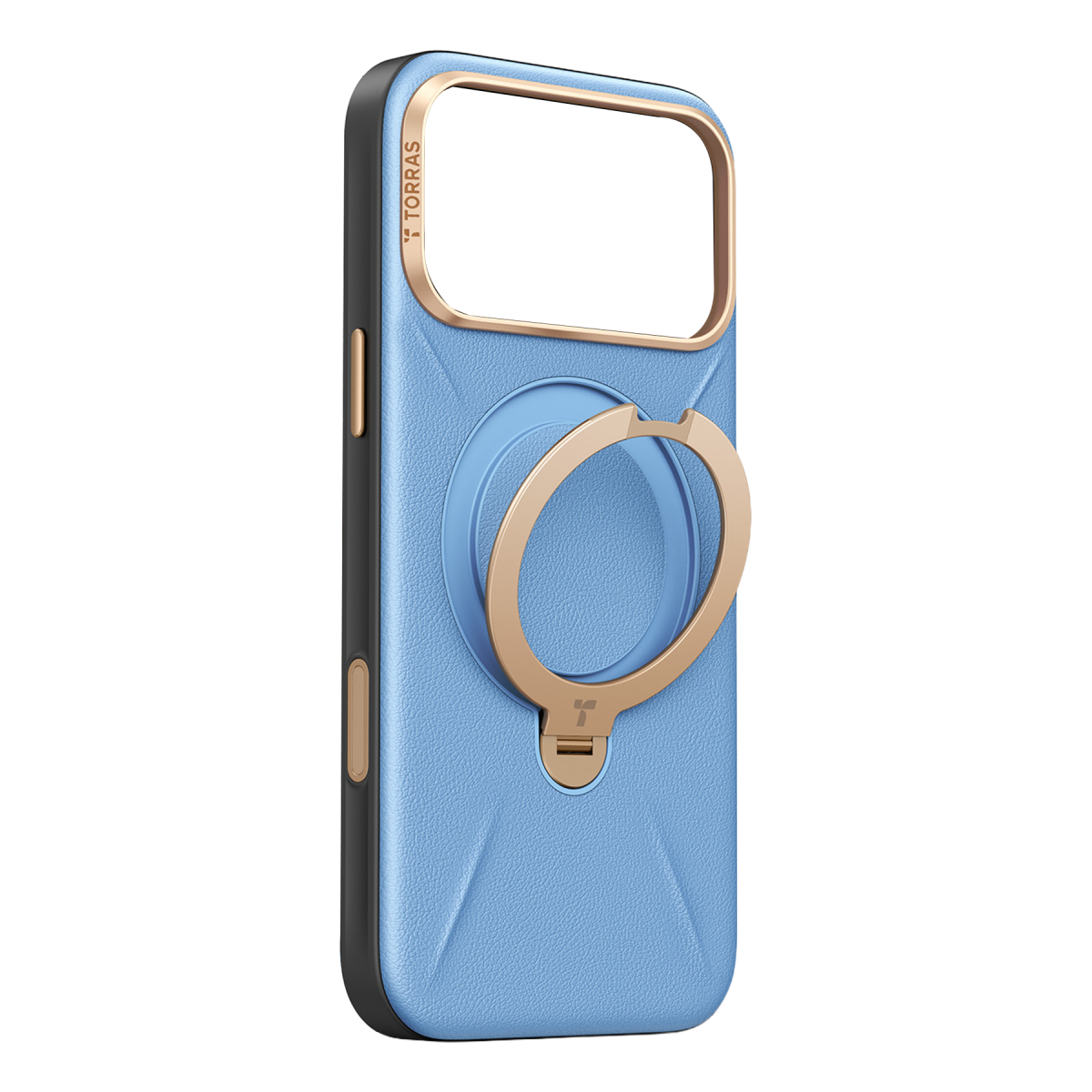 Torras Apple iPhone 18 Pro Max O Stand Spin VegSkin Serisi Magsafe Kılıf – Açık Mavi görseli 4