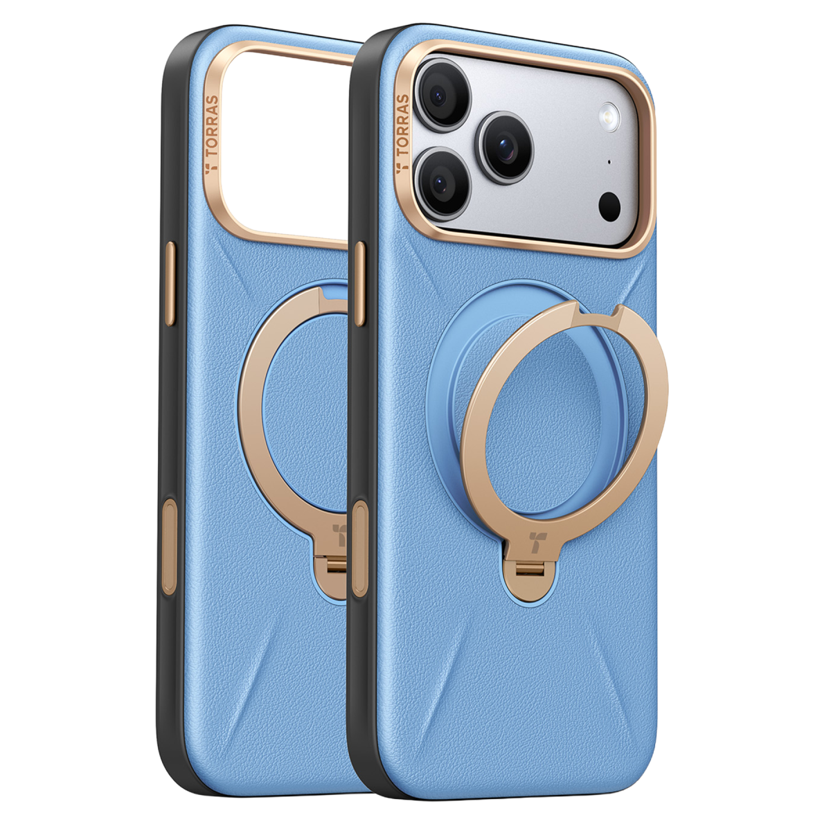 Torras Apple iPhone 18 Pro Max O Stand Spin VegSkin Serisi Magsafe Kılıf – Açık Mavi görseli 1