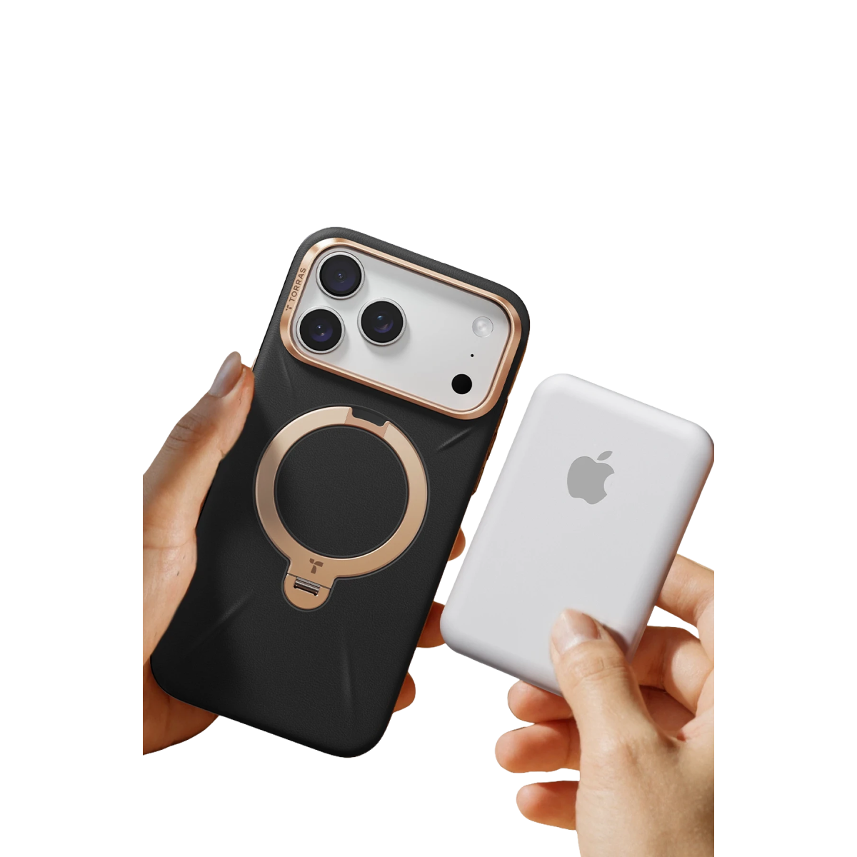 Torras Apple iPhone 18 Pro Max O Stand Spin VegSkin Serisi Magsafe Kılıf – Siyah görseli 3