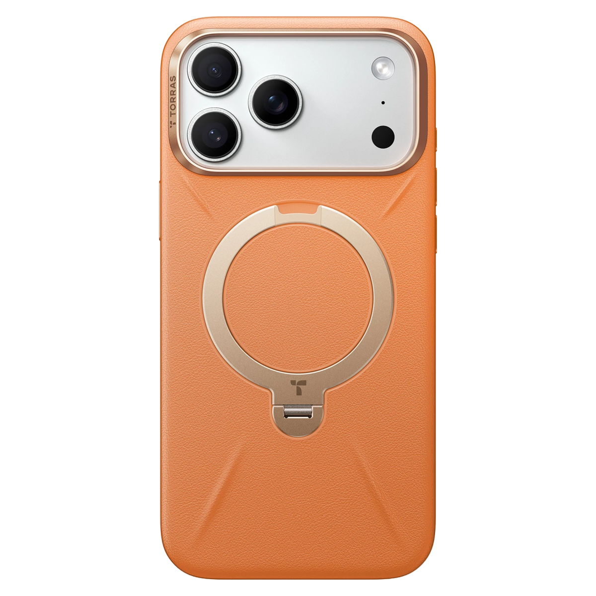 Torras Apple iPhone 18 Pro Max O Stand Spin VegSkin Serisi Magsafe Kılıf – Turuncu görseli 2