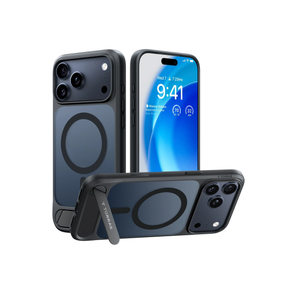 Torras Apple iPhone 18 Pro Max Ostand L1 Standlı Magsafe Kapak - Siyah