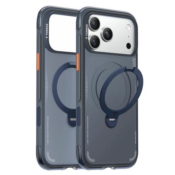 Torras Apple iPhone 18 Pro Max Ostand Q3 Air Standlı Magsafe Kapak - Lacivert