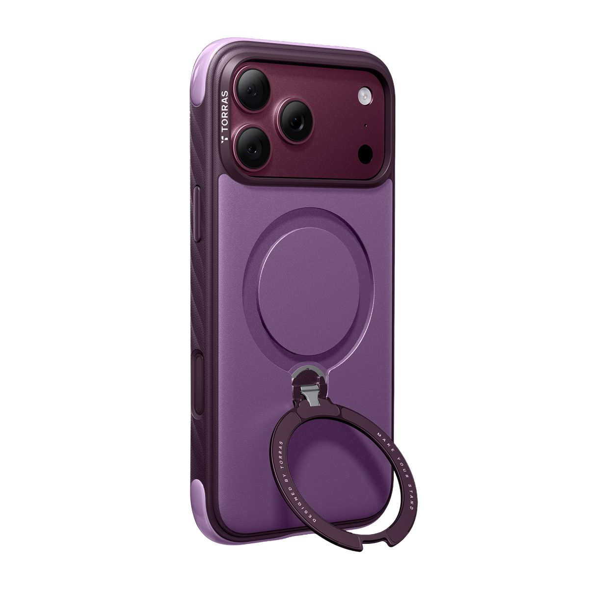 Torras Apple iPhone 18 Pro Max Ostand Q3 Rugg Standlı Magsafe Kapak – Bordo görseli 2