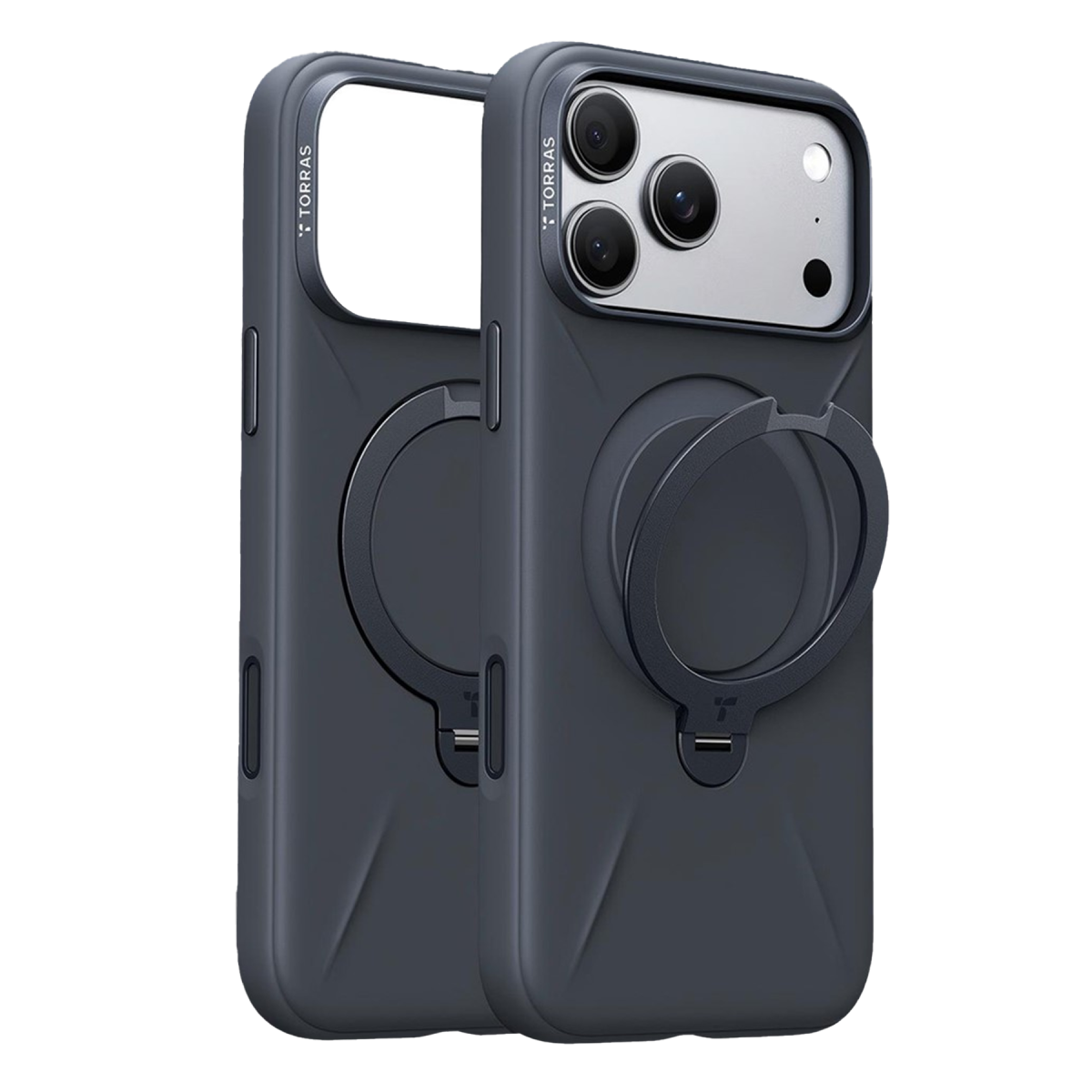 Torras Apple iPhone 18 Pro Max Ostand Q3 Silicone Standlı Magsafe Kapak – Siyah görseli 1